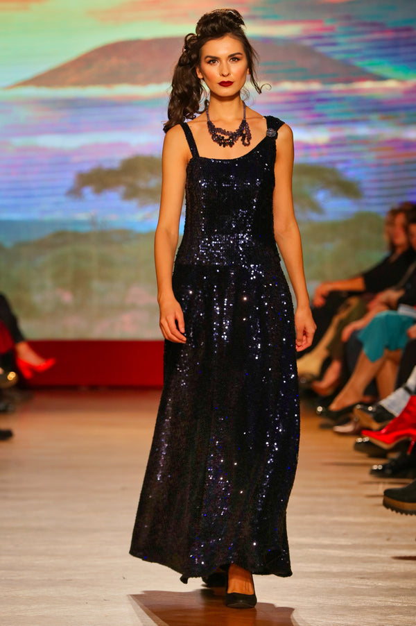 Rochie din catifea paietata M-302